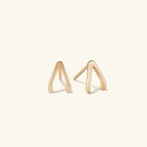 WISHBONE STUDS - MEJURI - SOLID 14K YELLOW GOLD - PERFECT CONDITION